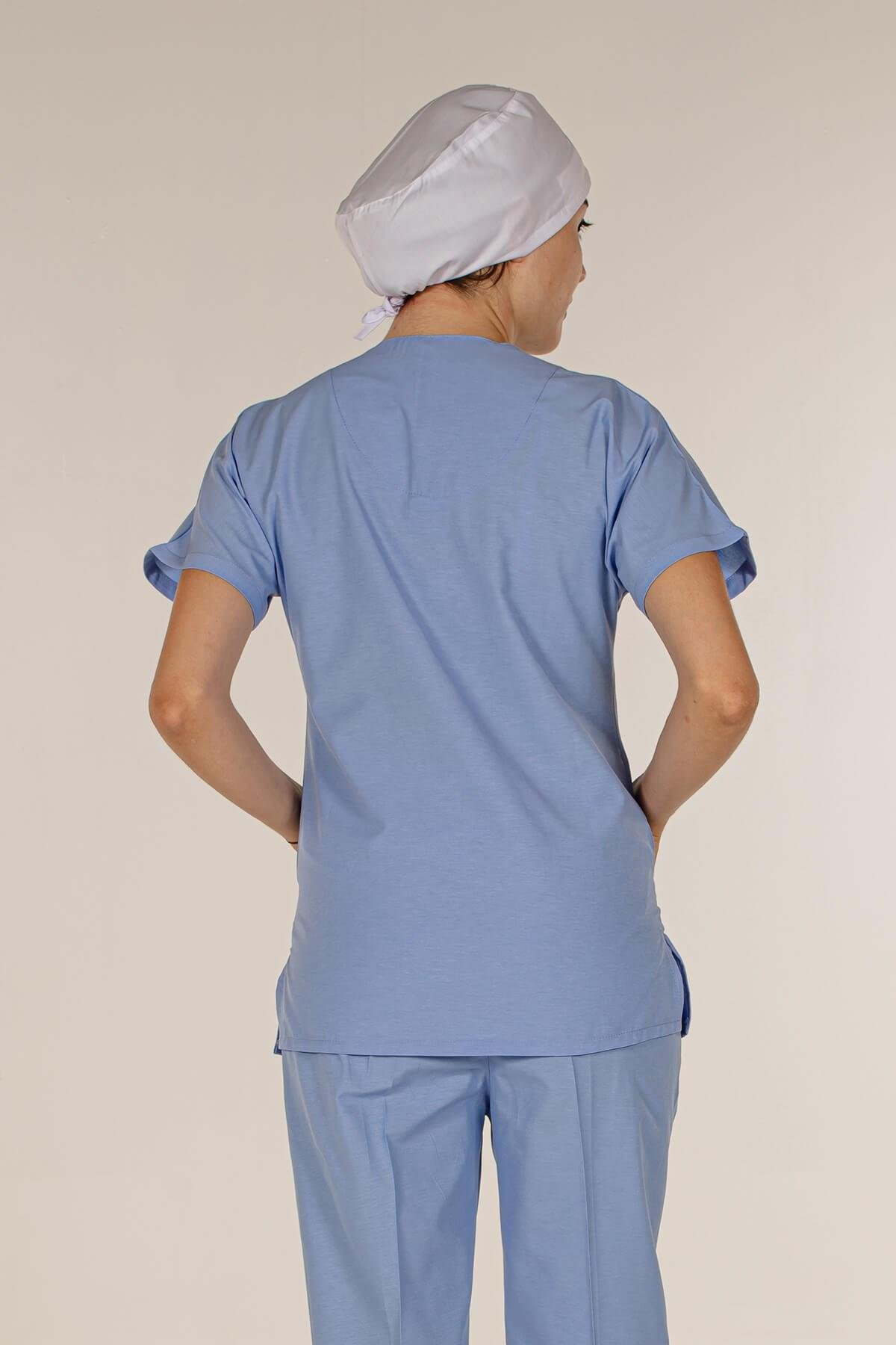 Açık Mavi Üst Scrubs Terrycotton Doktor Hemşire Forma | Mert Giyim İş  Elbiseleri