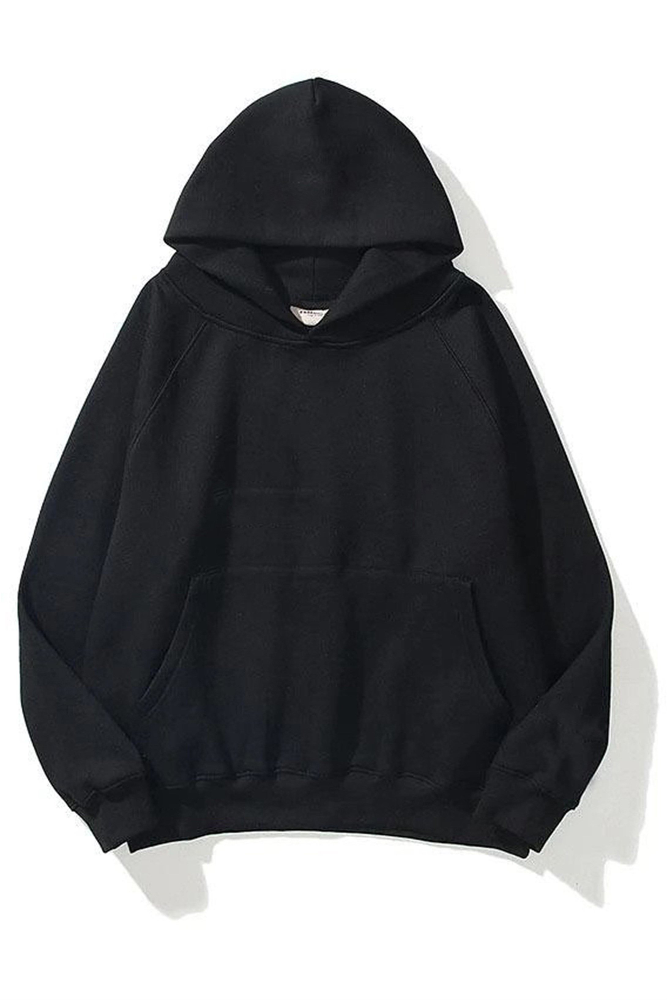 Trendiz Unisex Siyah Basic Sweatshirt Hoodie - Trendiz