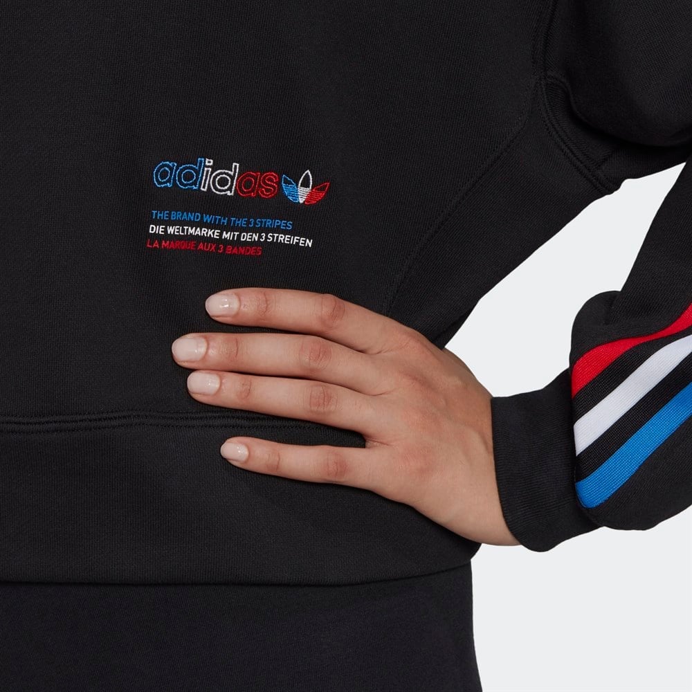 adidas Adicolor Tricolor Trefoil Crop Kad n Sweatshirt GN2853
