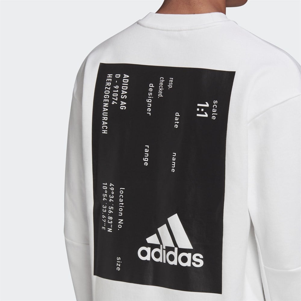 adidas Tech Graphic Crew Erkek Sweatshirt FP7549