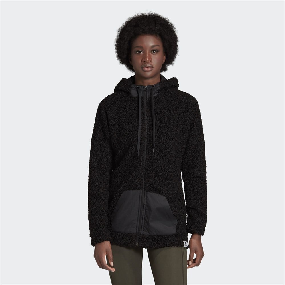 adidas W Brilliant Basics HD TT Sherpa Full Zip Kad n Sweatshirt