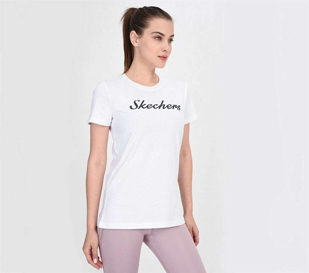 Skechers Graphic Tees W Hand Writing Kadın Tişört - 201186-100