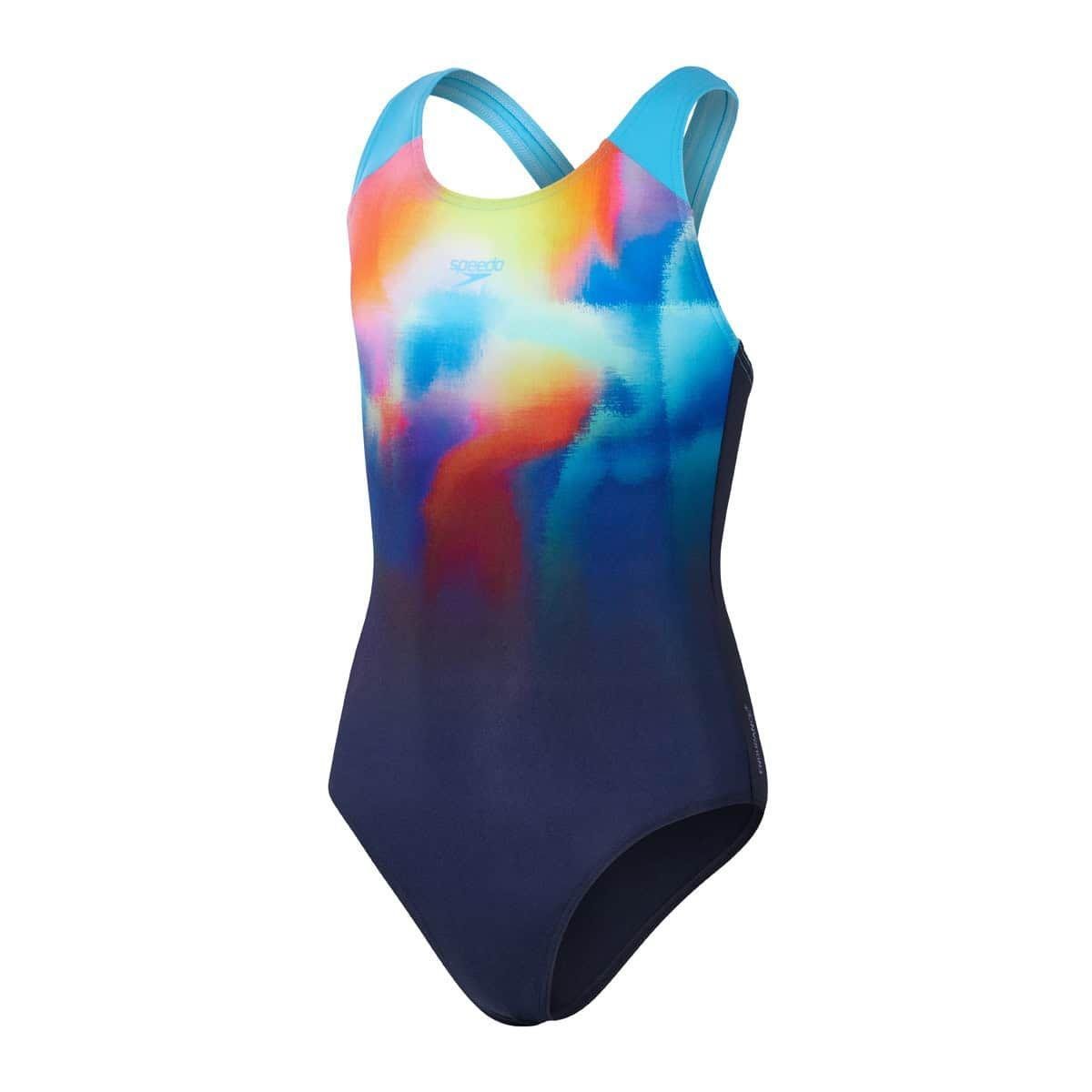 Speedo Girls Digital Allover Splashback Çocuk Yüzücü Mayosu