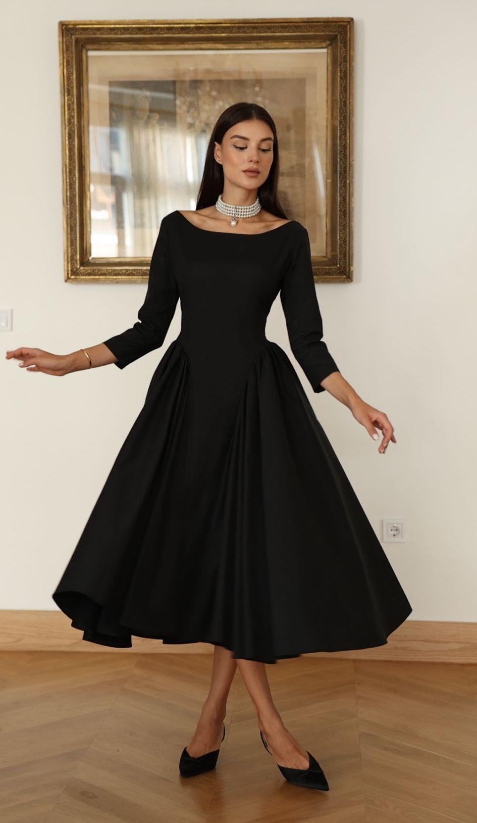 ball black dress Holly black girl prom gown – MyBabyByMerry