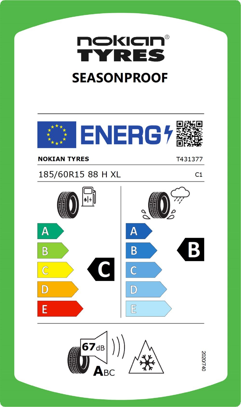 Nokian Seasonproof 185/65 R15 88H Pneumatici 4 stagioni — T431382