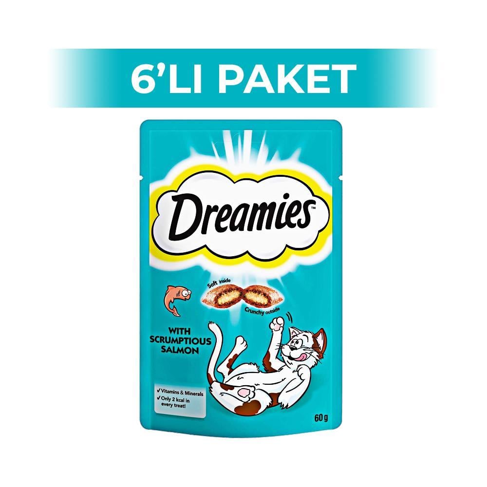 Dreamies Somon Balıklı Kedi Ödül Maması 60 gr (6 adet)