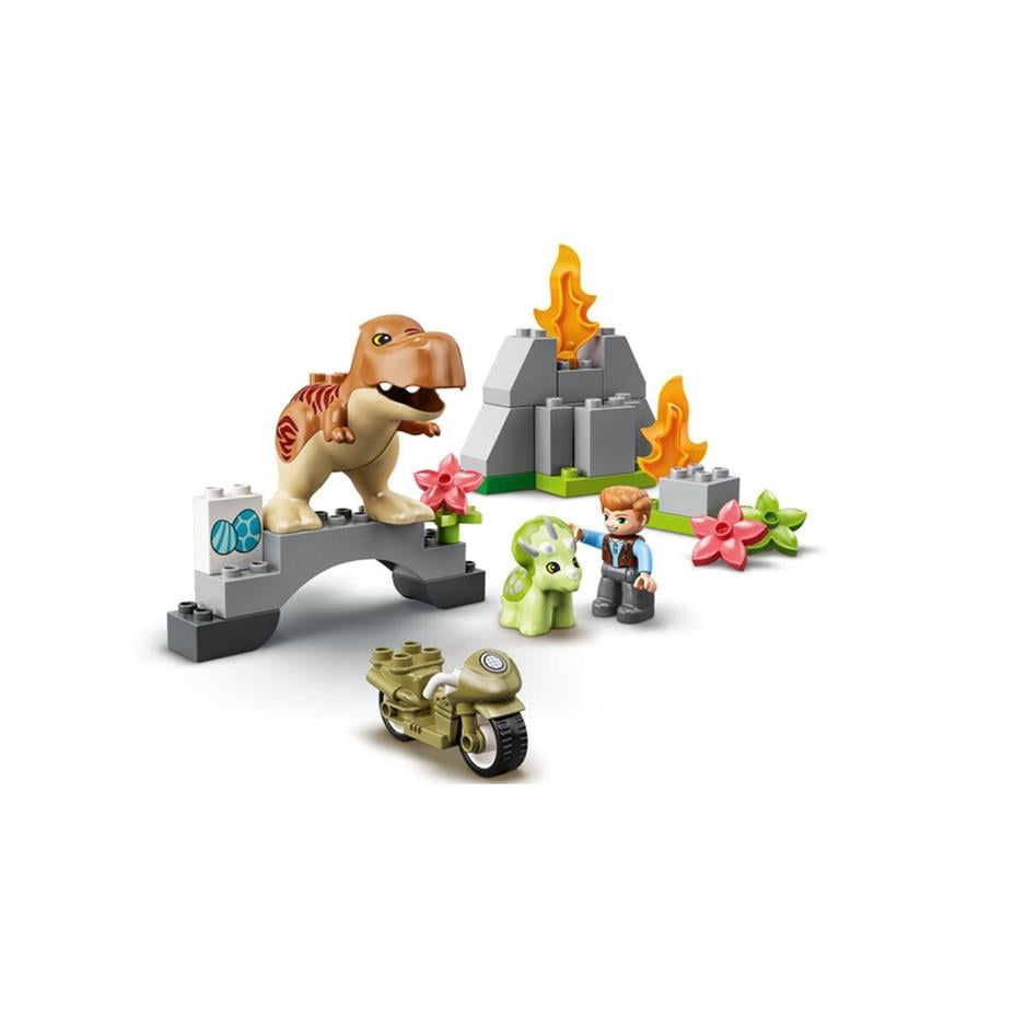 10939 LEGO® Duplo® Jurassic World™ T.rex ve Triceratops Dinozor Kaçışı / 36  parça /