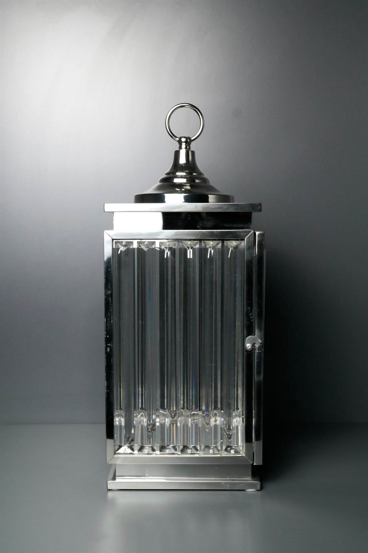 Gümüş Metal Kafesli Cam Çubuk Gövdeli Mumluk Dekoratif Fener 52 Cm Fiyatları  | Joy Home Accessories