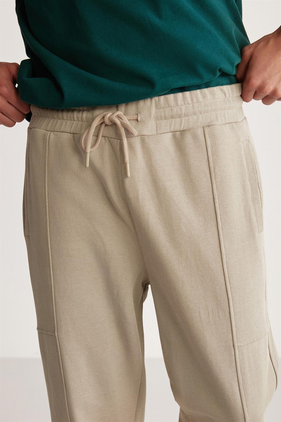High-Waisted Garment-Dyed Street Jogger Pants