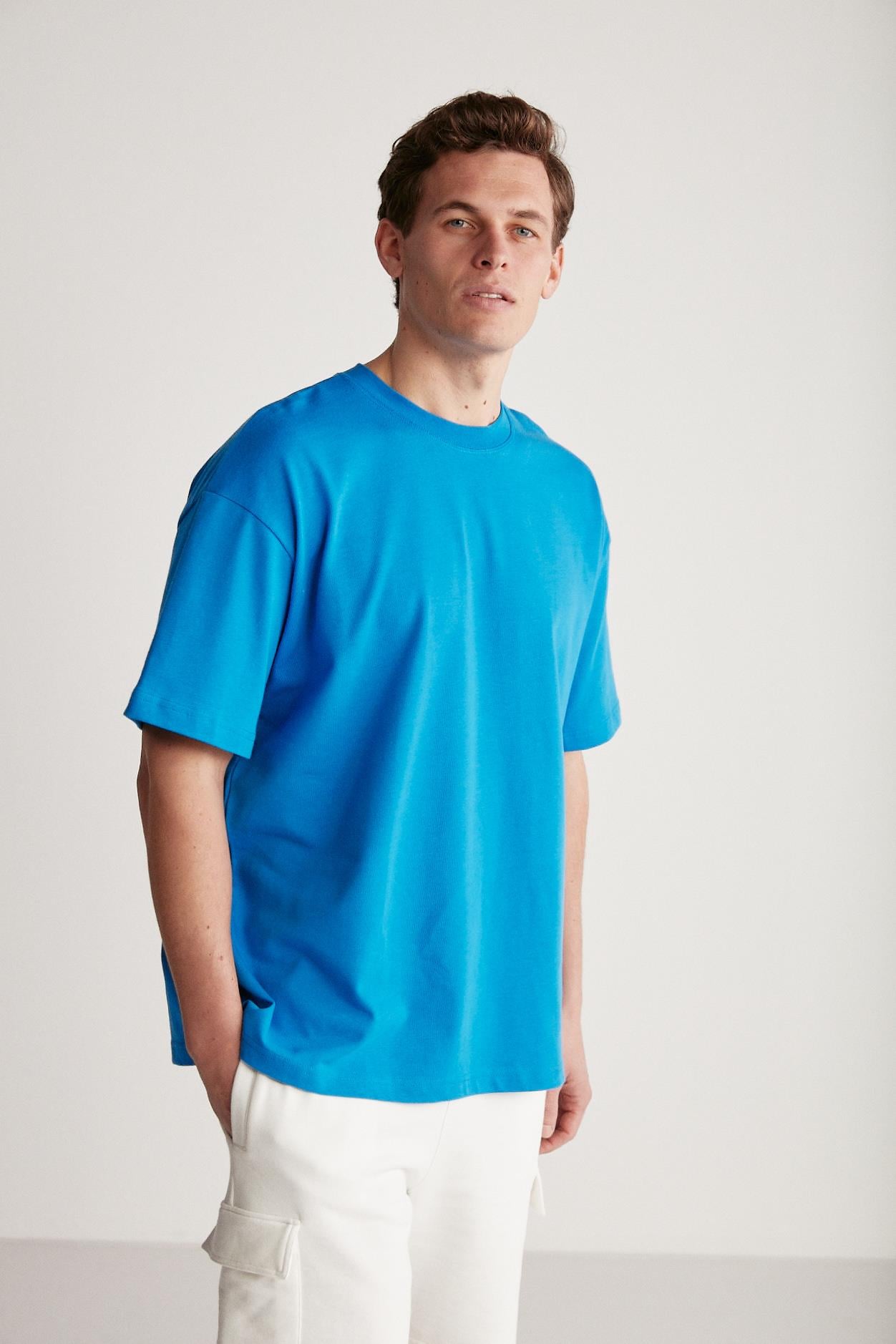 JETT Erkek %100 Organik Pamuklu Kalın Dokulu Oversize Fit Bisiklet