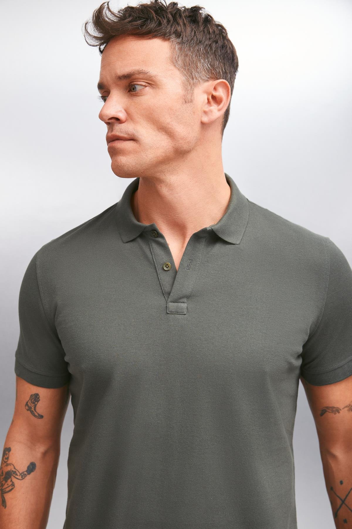 MARTEN Basic Regular Haki Polo Yaka T shirt