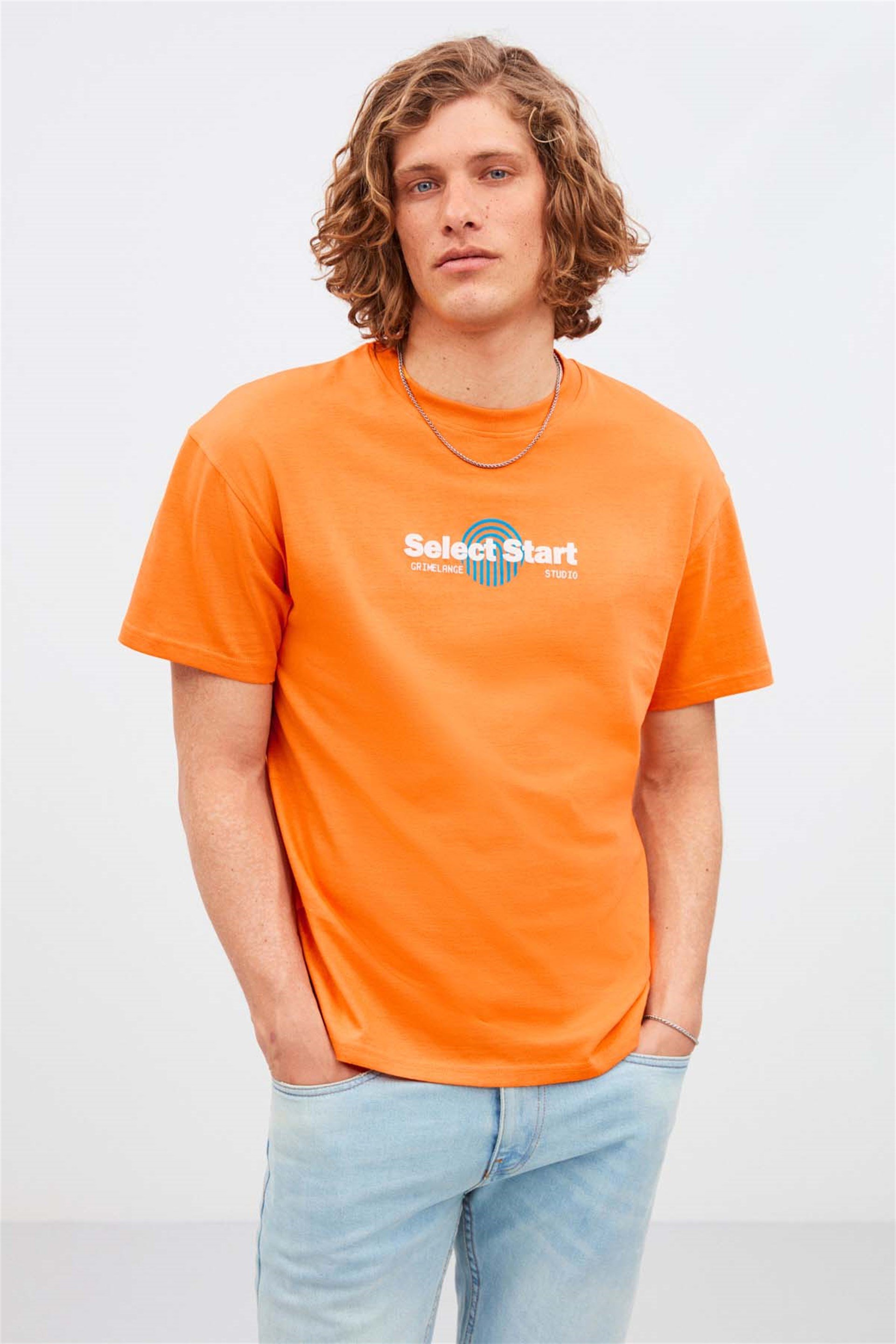 SELECTED Relaxed Oversize Turuncu Tekli T Shirt