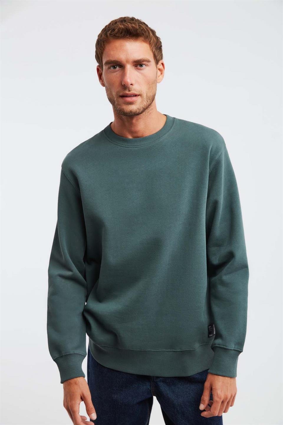 TRAVIS Örme Regular Koyu Yeşil Sweatshirt | Grimelange