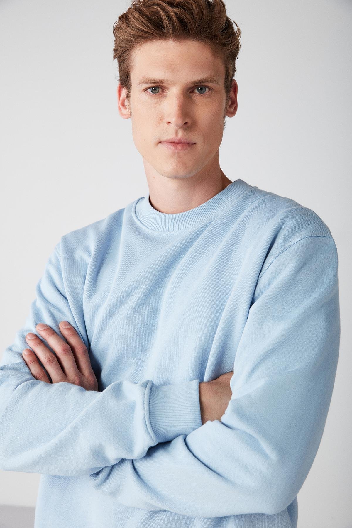 TRAVIS Relaxed Regular Ac k Mavi Sweatshirt