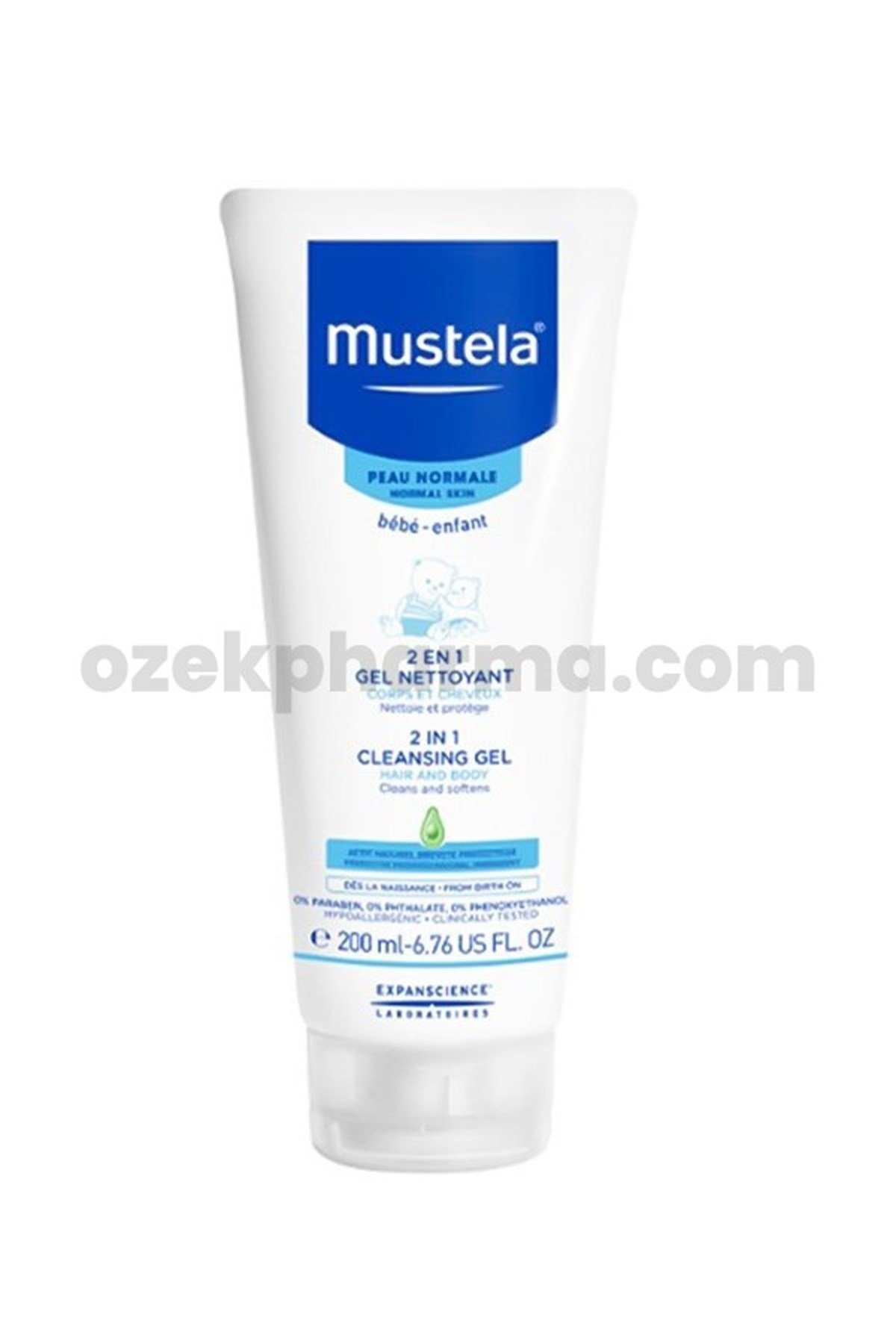 Mustela 2 in 1 Cleansing Gel 200 ml-Saç ve Vücut Şampuanı | ozekpharma.com