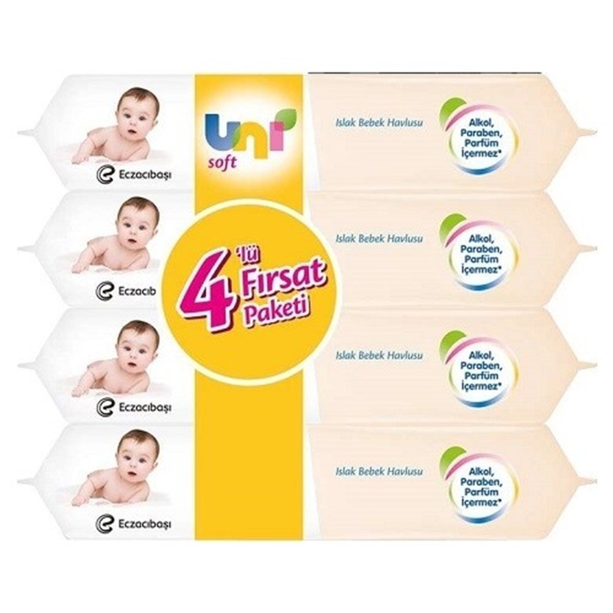 Uni baby soft sensitive ıslak havlu 4x56 adet | ozekpharma.com