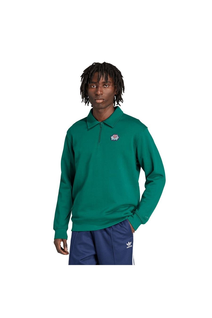 adidas Erkek Yeşil Sweatshirt GRAPHIC HALF Z JX8171