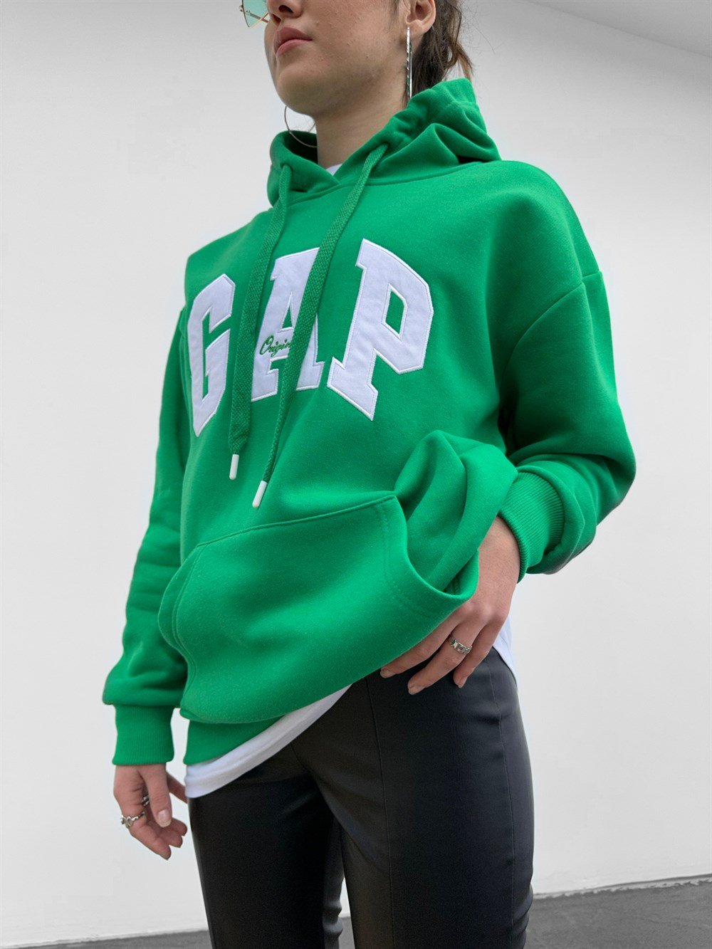 Kadın Yeşil Gap Yazılı Sweatshirt | Pranga Giyim