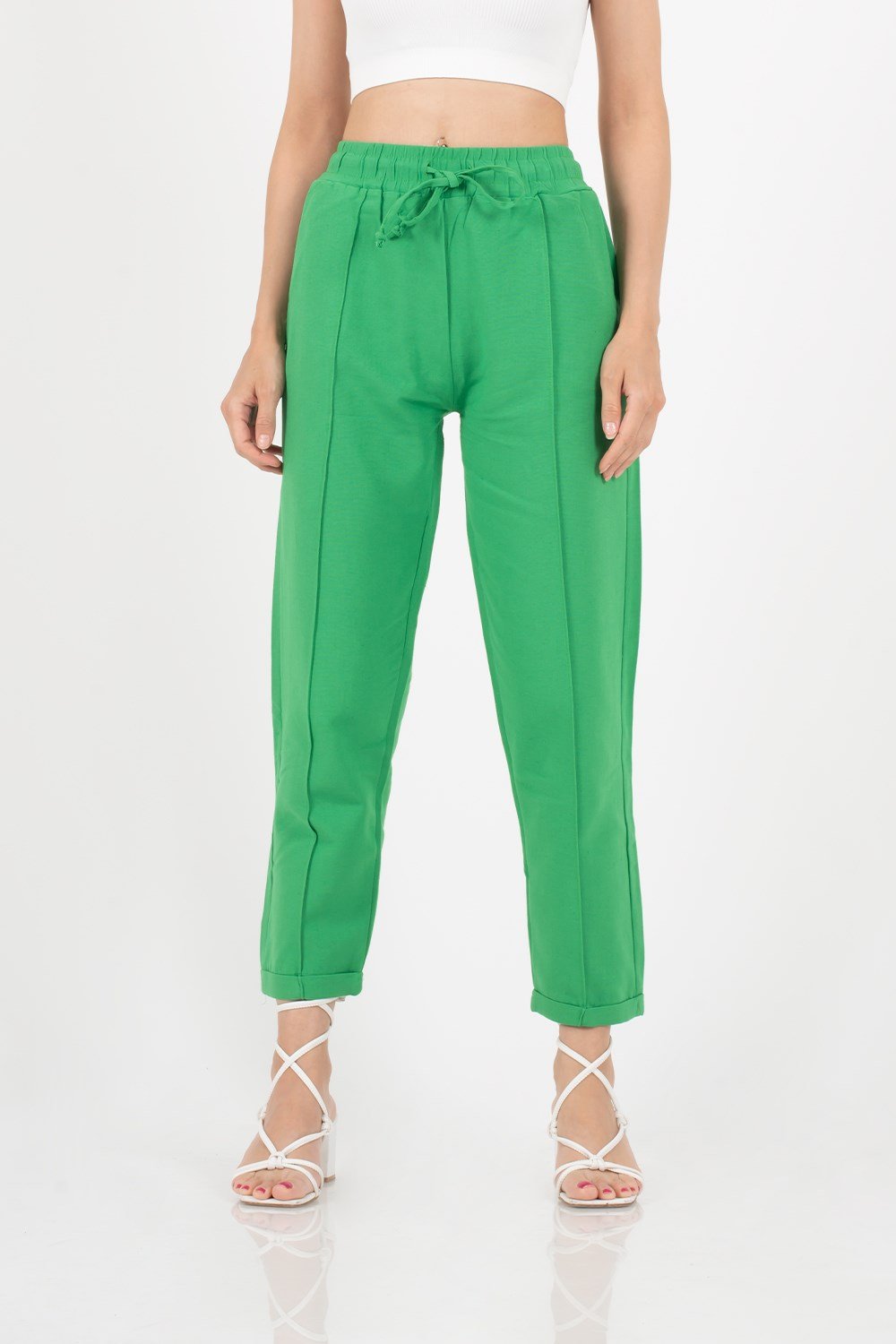 Kadın Yeşil Keten Pantolon | Pranga Giyim