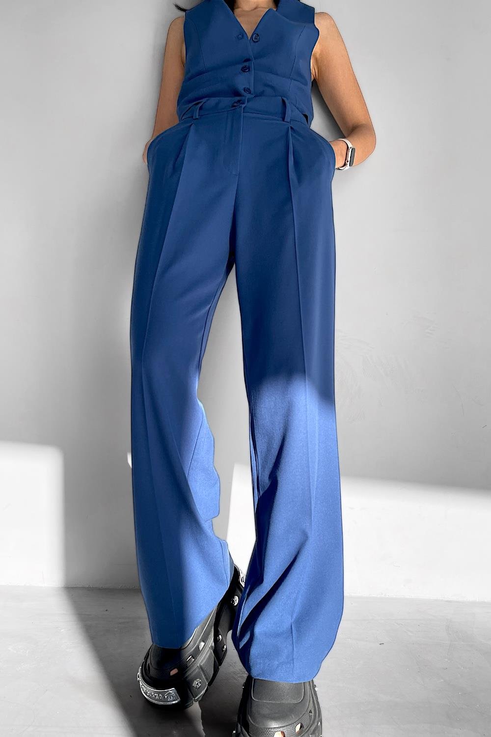 Kadın İndigo 71190 Yüksek Bel Uzun Pantolon | Pranga Giyim