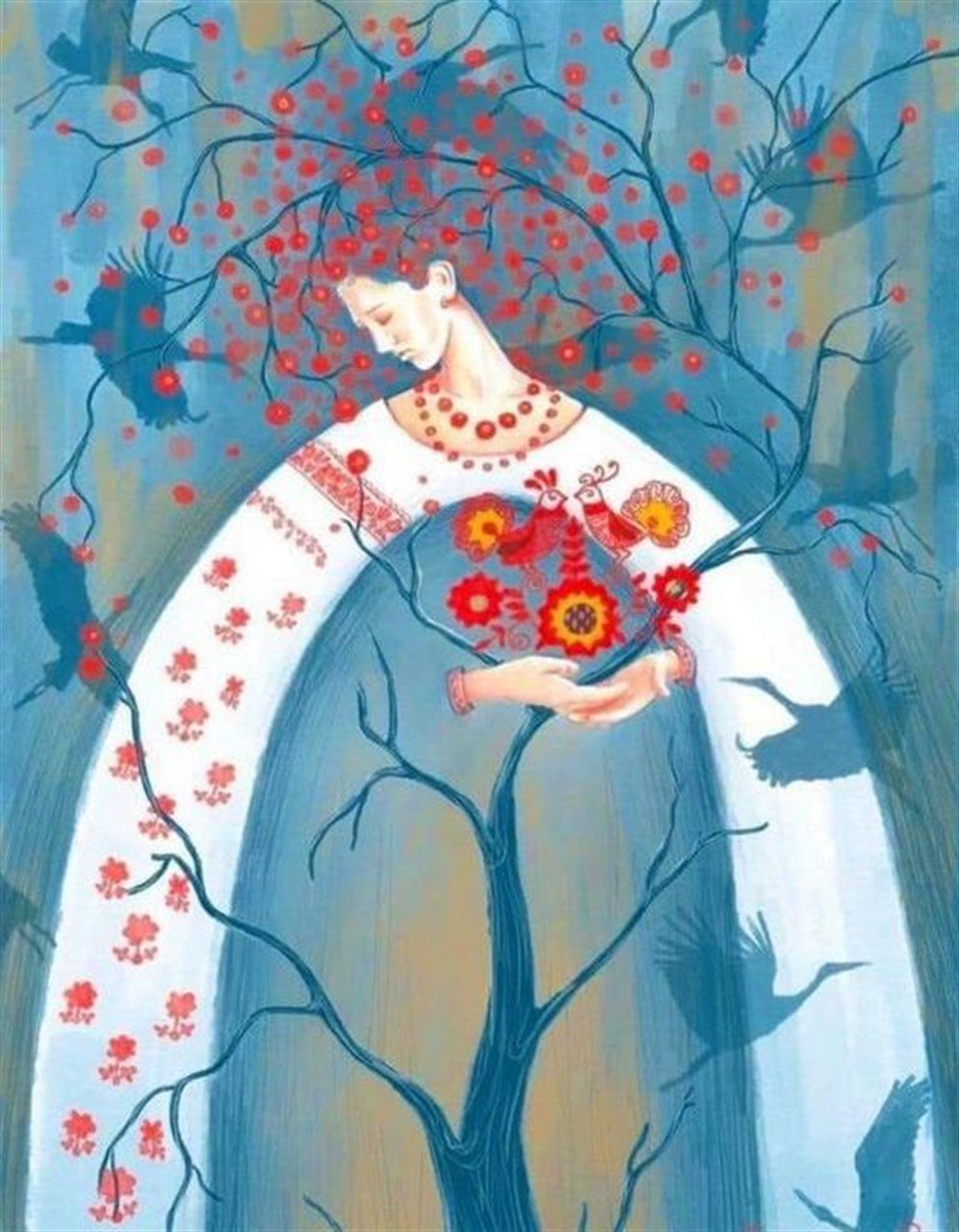 Ağaç Ve Kadın Elmas Mozaik Tablo 48X61cm | Marcel Sanat