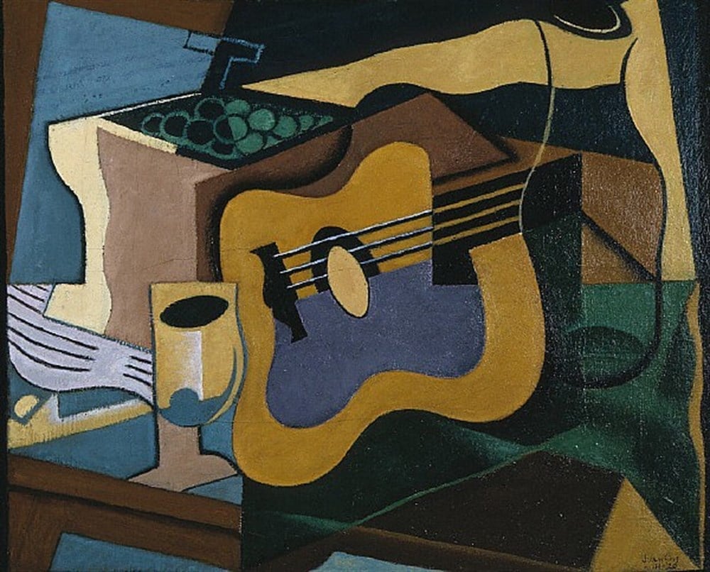 Still Life With Guitar 1920 Elmas Mozaik Tablo 69x56cm