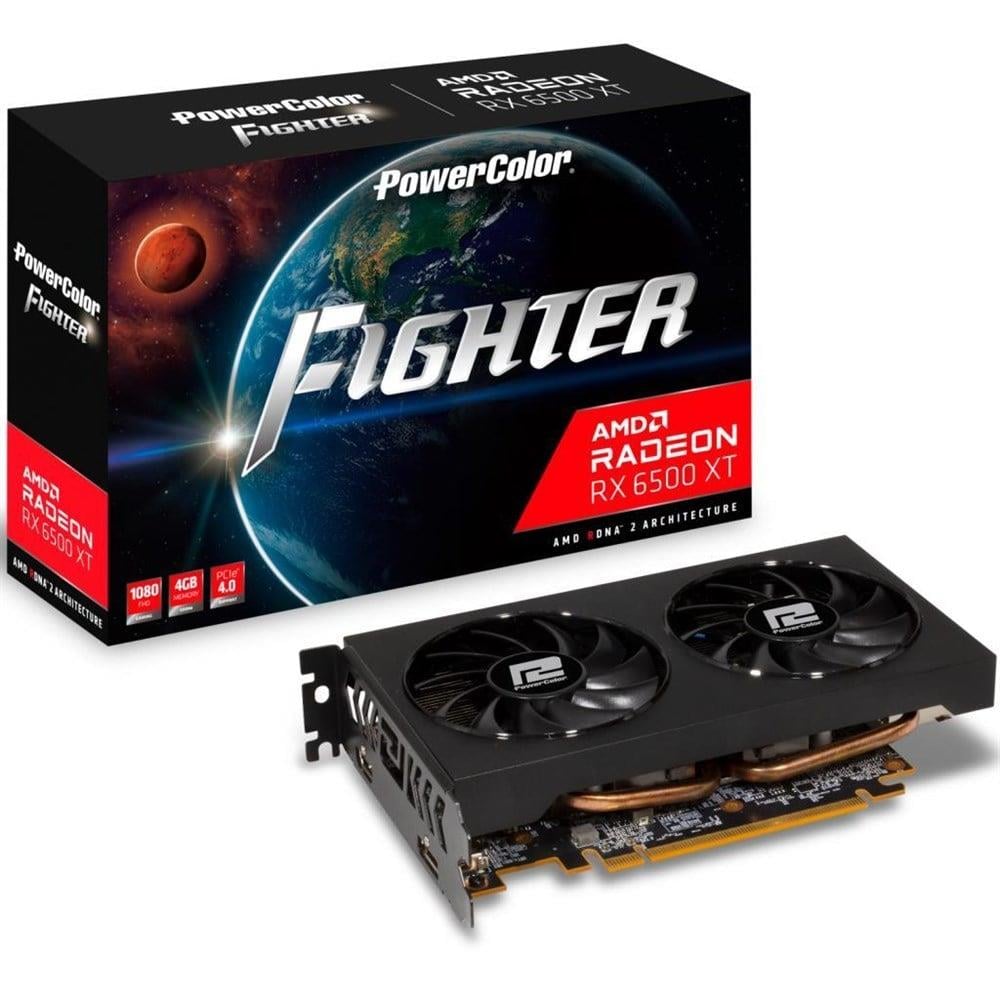 PowerColor Fighter AMD Radeon RX6500XT OC 4GB 64Bit PCI-E 4.0 GDDR6 Ekran  Kartı AXRX 6500XT 4GBD6-DH/OC | En Uygun Fiyata GarajOnline'da | Hafta içi  16:00'ya Kadar Aynı Gün Kargo, Depo Teslim Seçeneği