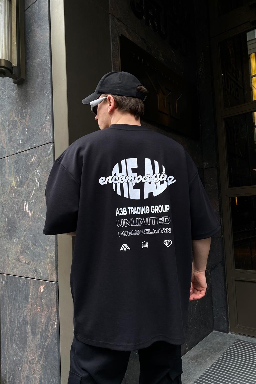 A3B Pass Premium Kumaş Siyah Oversize Tshirt T606 - Jr.crime