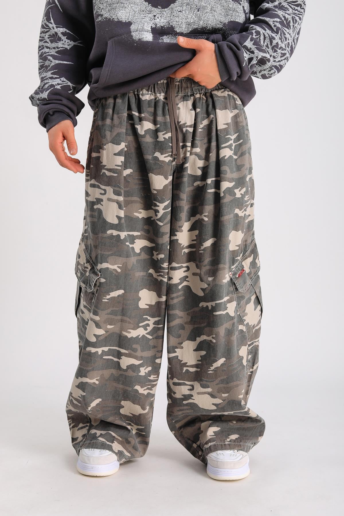 Camo Desen Paraşüt Baggy Pantolon P1045 - Jr.crime