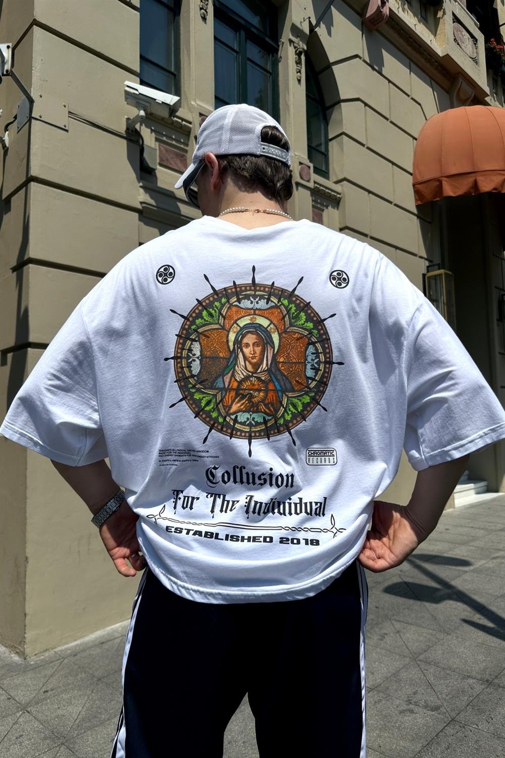 Coll Individual Baskılı Beyaz Oversize Tshirt T795 - Jr.crime