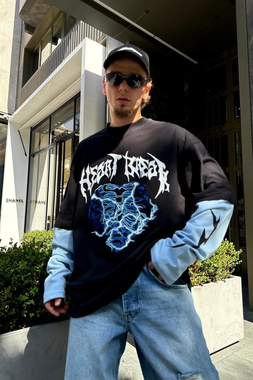 Heart Break Bask l Sleeved Sweatshirt SW871 l JR.Crime