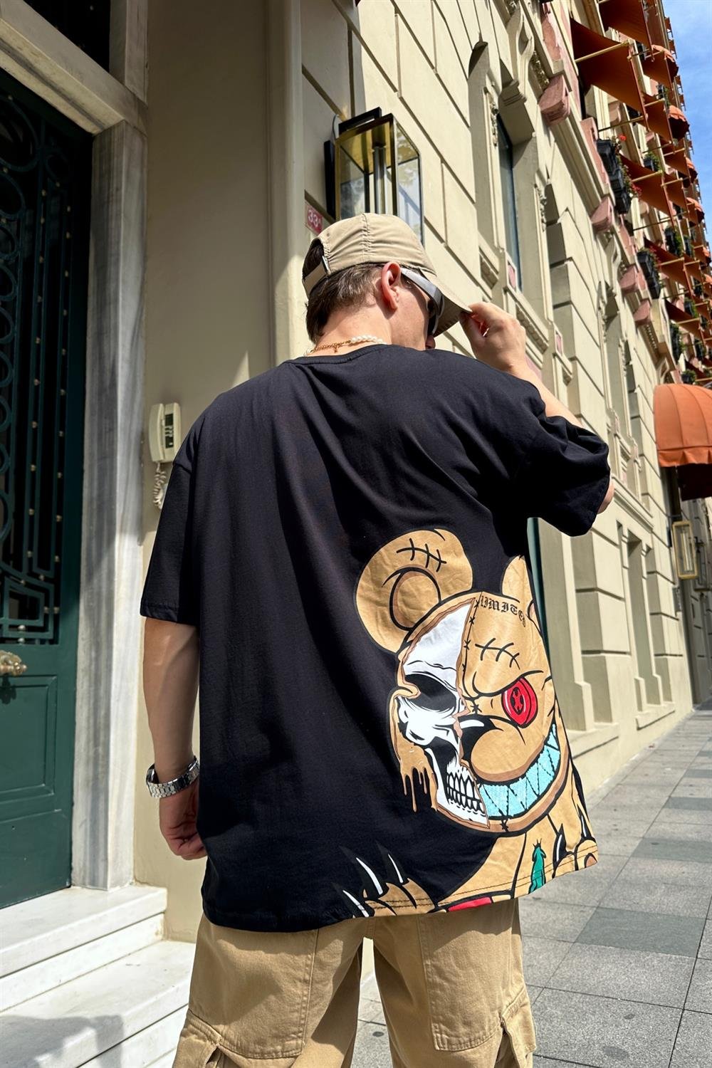 Official Baskılı Siyah Oversize Tshirt T849 - Jr.crime