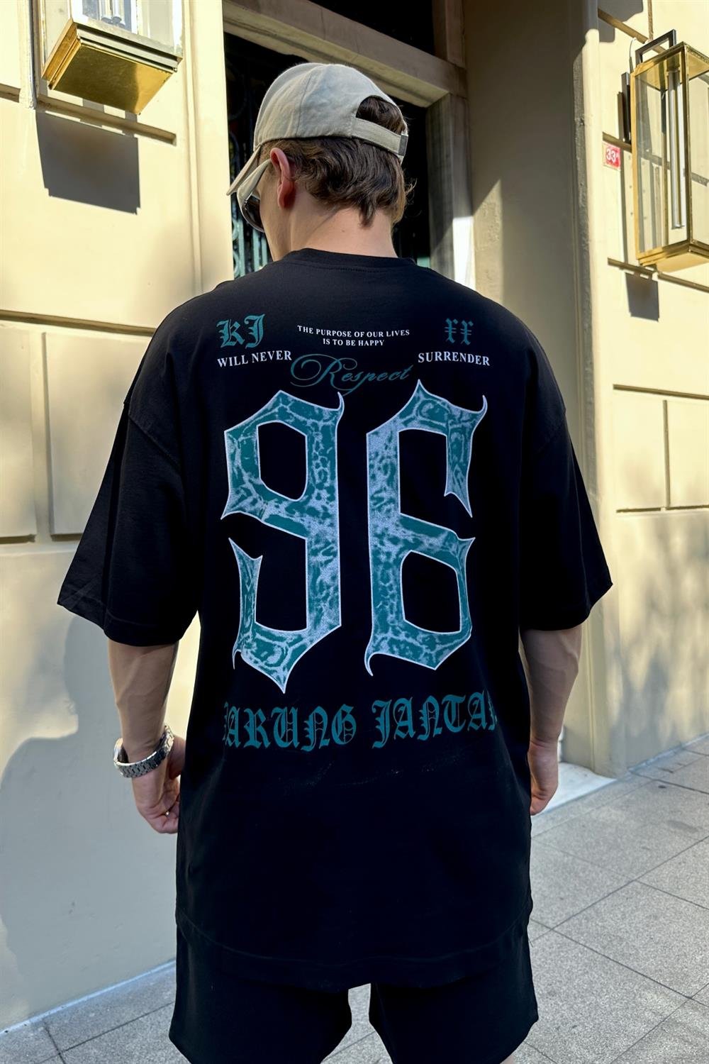 Respect Baskılı Siyah Oversize Tshirt T854 - Jr.crime