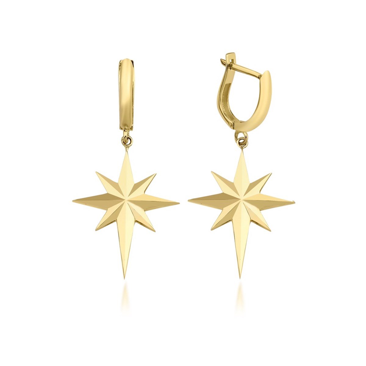 Kuzey Yıldızı Sallantılı Altın Küpe - EMA Jewellery