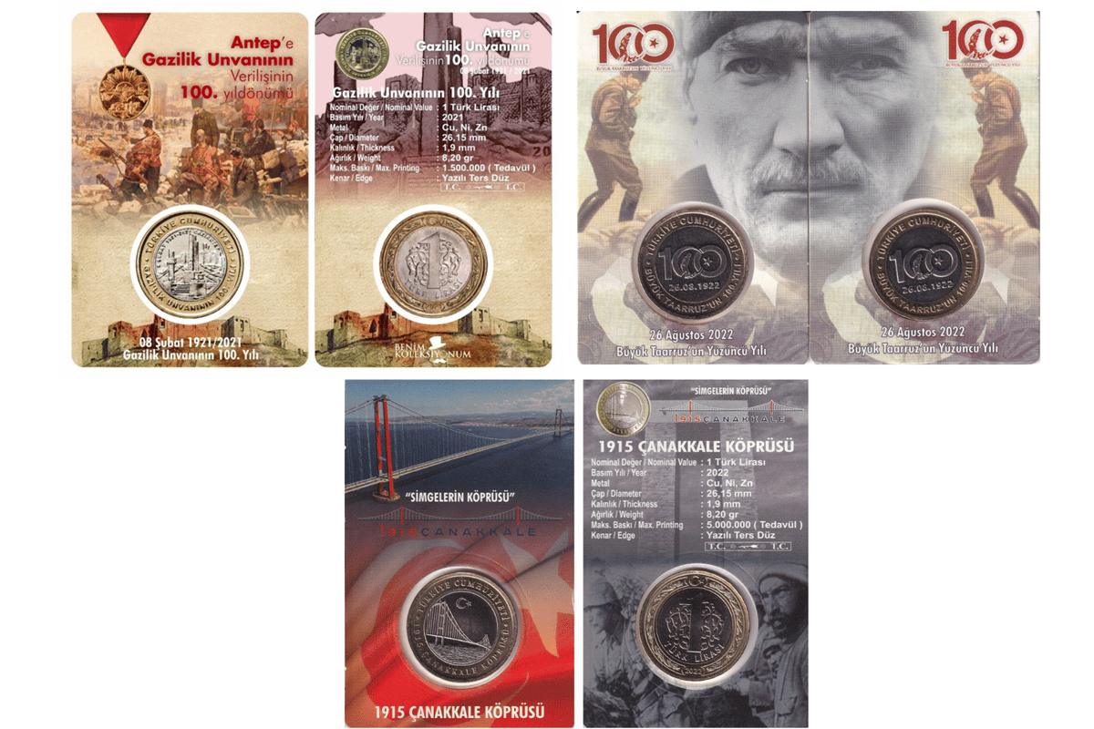 TKC105 マルキアヌスの青銅貨 1 TL Hatıra Para Koleksiyonu Özel Kitinde ( Çanakkale Köprüsü