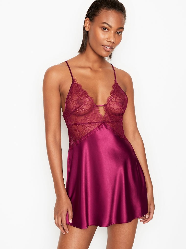 Dantel Saten Slip - Pembe Allık VS26279786 | Victoria's Secret VSL