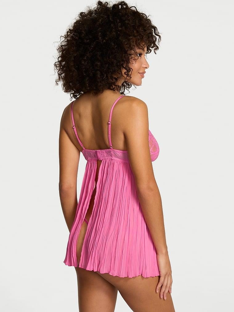 Dantelli Pileli Babydoll Pembe | Victoria's Secret