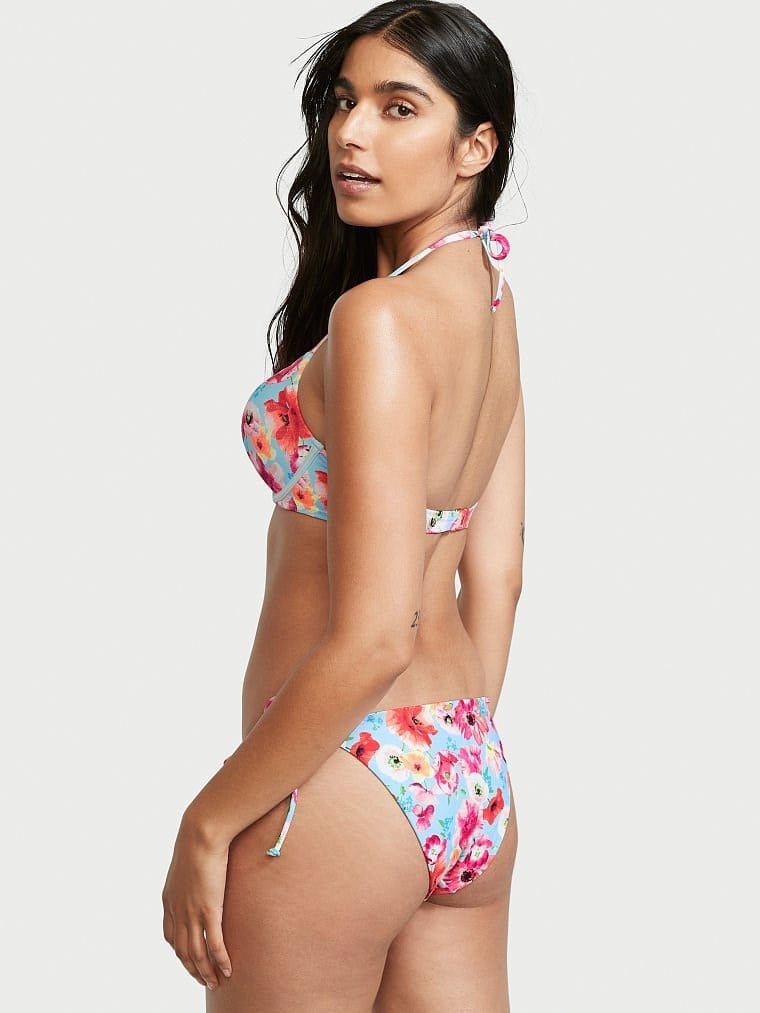 Essential Yandan Bağlamalı Cheeky Bikini Altı - Mavi Çiçekli