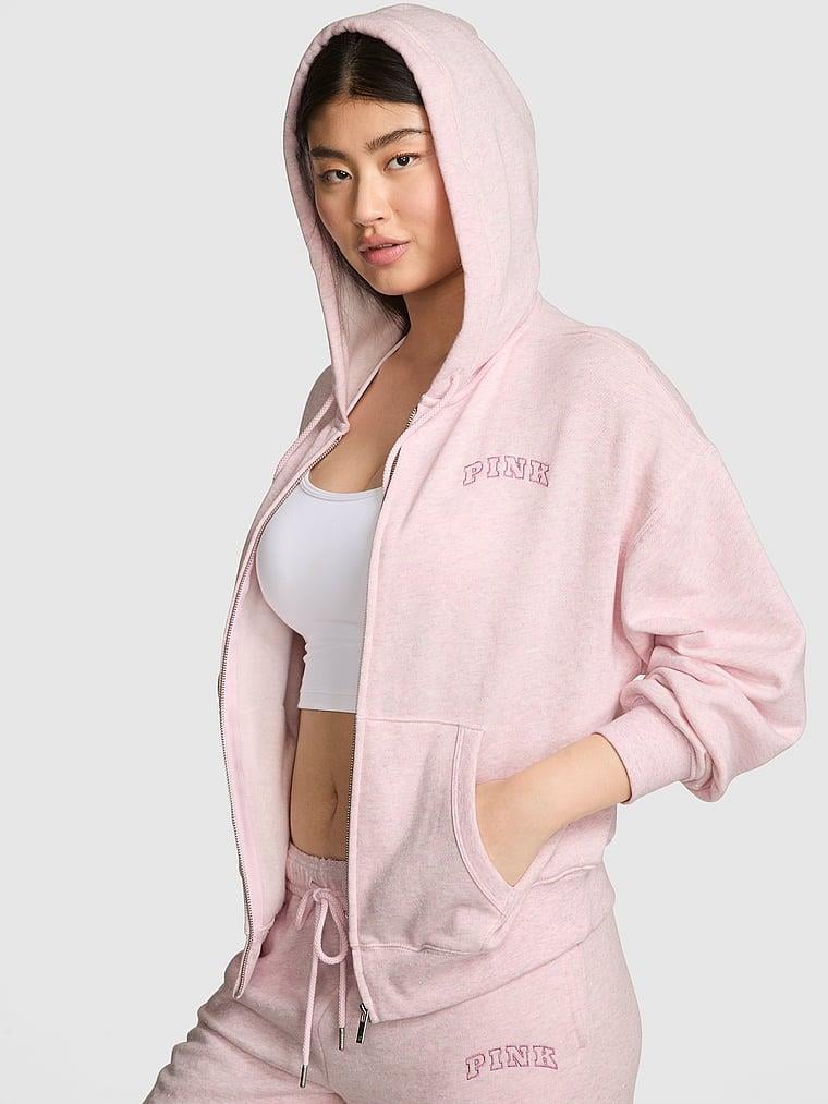 Fermuarlı Kapüşonlu Sweatshirt - Pembe | Victoria's Secret Pink