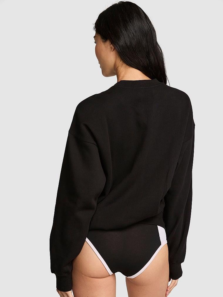 Ivy Oversize Bisiklet Yaka Sweatshirt - Siyah | Victoria's Secret Pink
