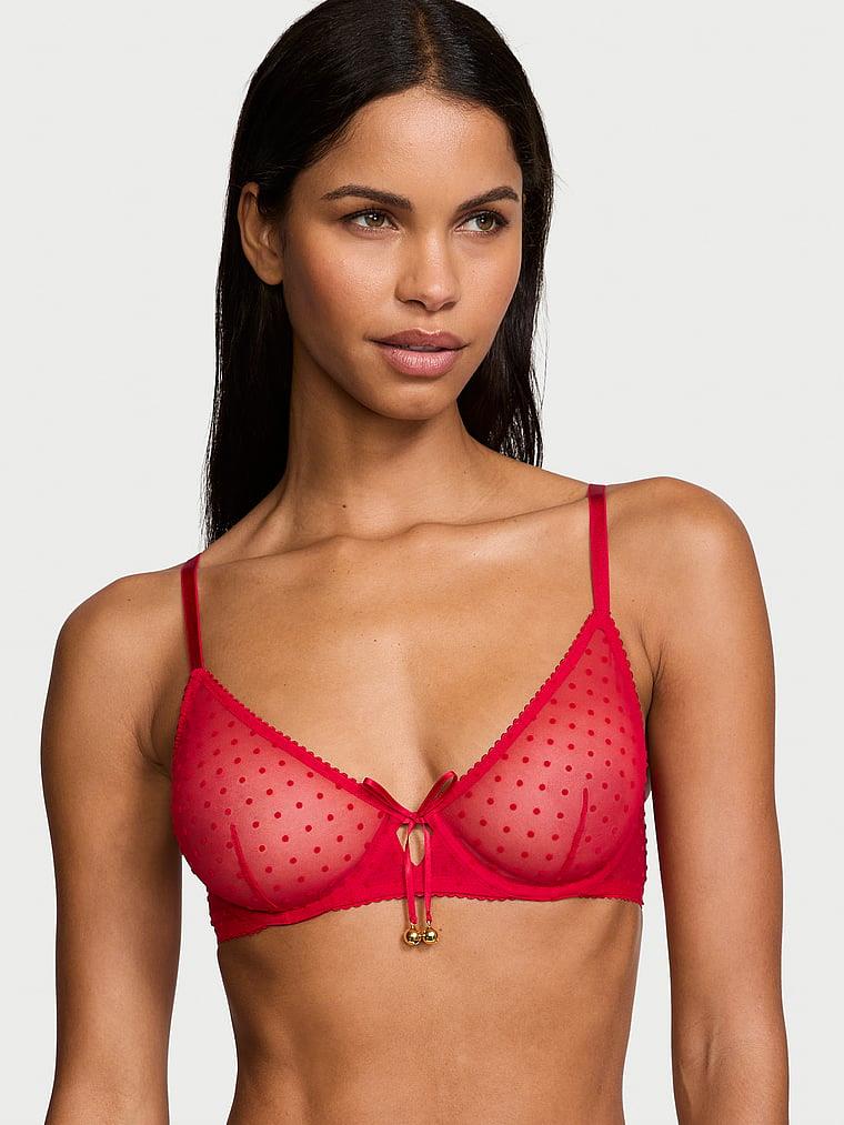 Jingle Bells Tül Desteksiz Demi Sütyen Kırmızı | Victoria's Secret