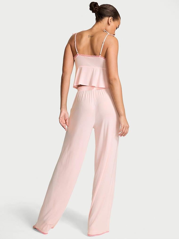 Modal Atlet ve Geniş Paça Pijama Takımı Pembe | Victoria's Secret