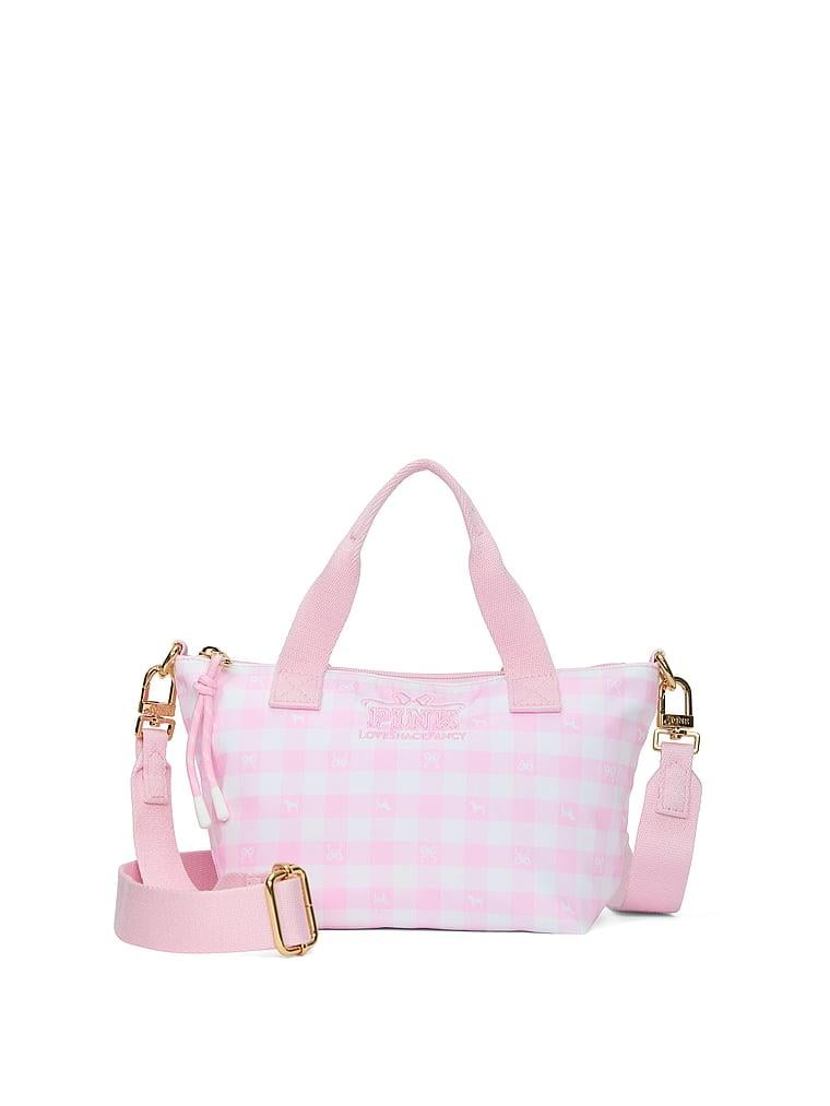 PINK victoria's secret ボストン 74 x 40 x 40 PINK x LoveShackFancy Mini Tote Çanta - Desenli | Victoria's