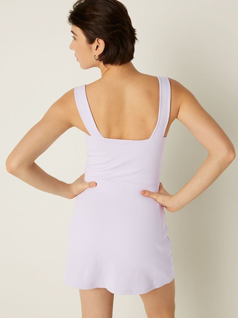 pink rib square neck active dress Pink Rib Square Neck Ensign Active Dress (XXL) | Delivery Near Me