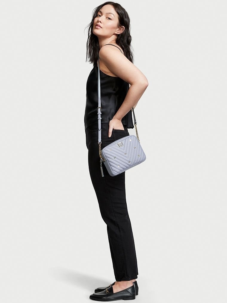 The Victoria Top Zip Çapraz Askılı Çanta - Skyflower Stud