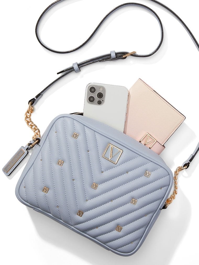 The Victoria Top Zip Çapraz Askılı Çanta - Skyflower Stud