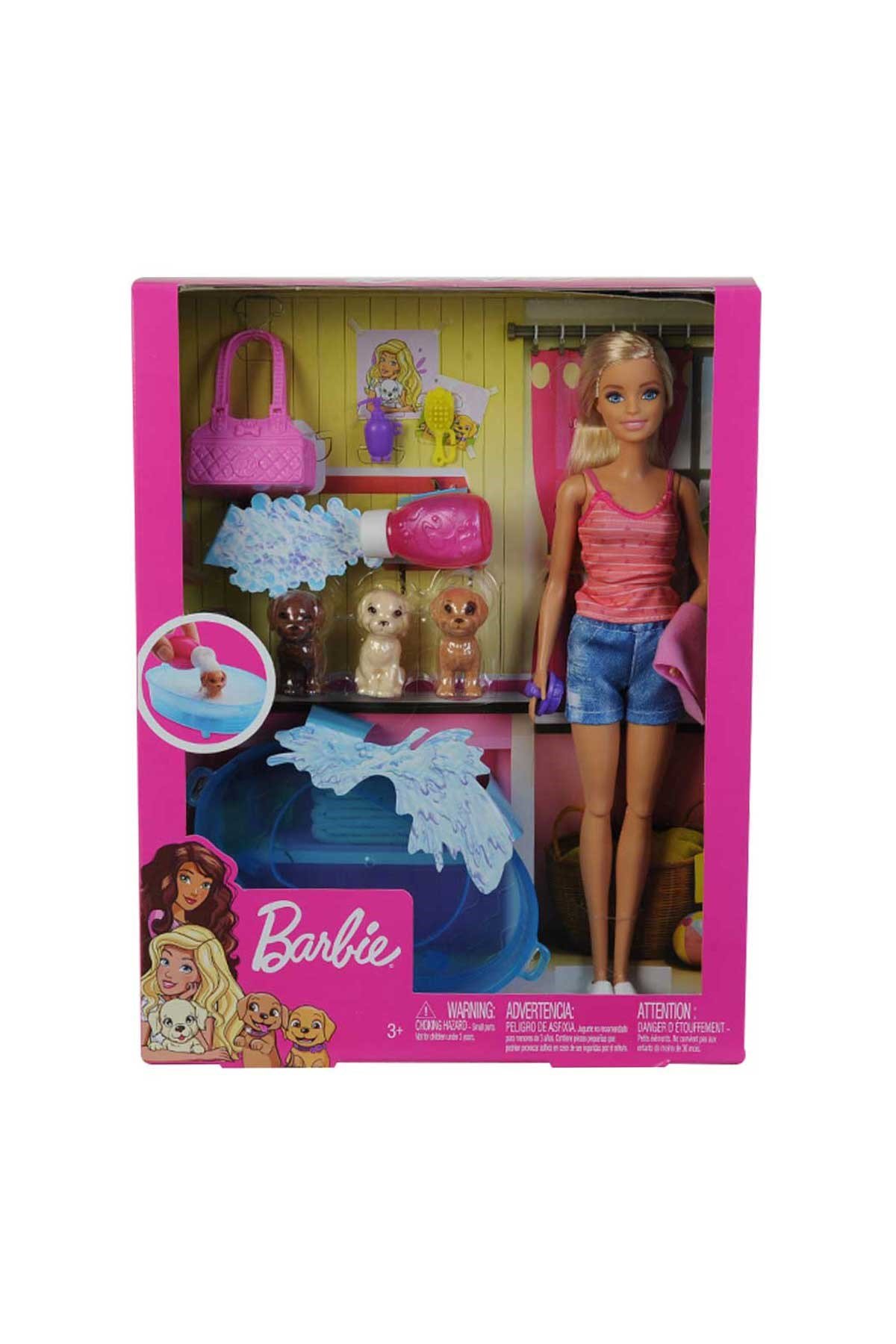 Barbie Bebek ve Aksesuarları 3 Yavru Köpekli Set