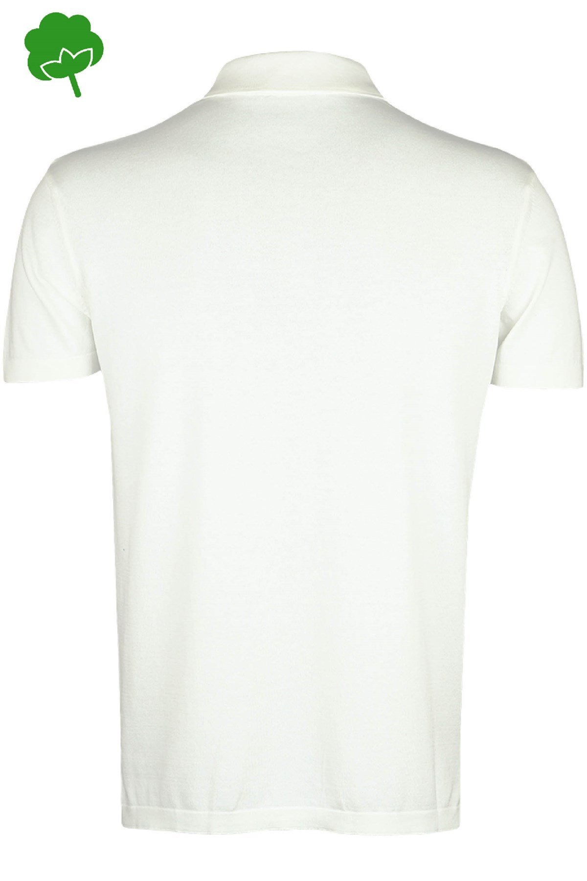 HİLAL ÖRME - %100 Pamuk Beyaz Çıtçıtlı Polo Yaka Triko Tişört