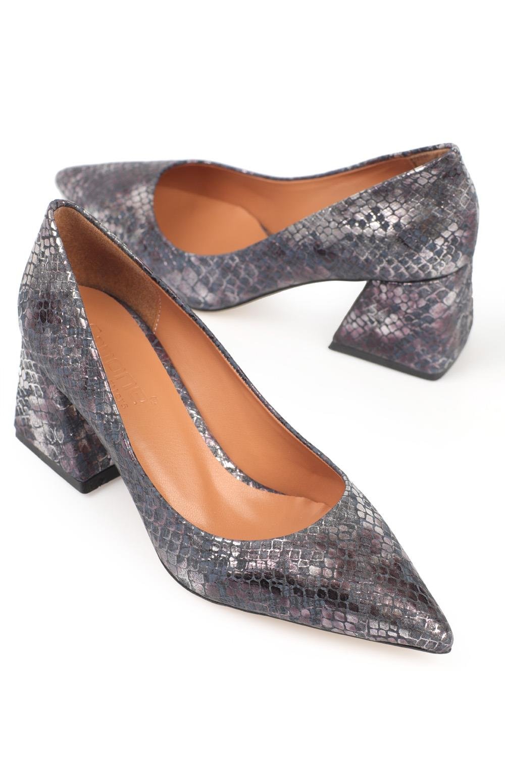 Capone Block Heel Women Anthracite Grey Shoes