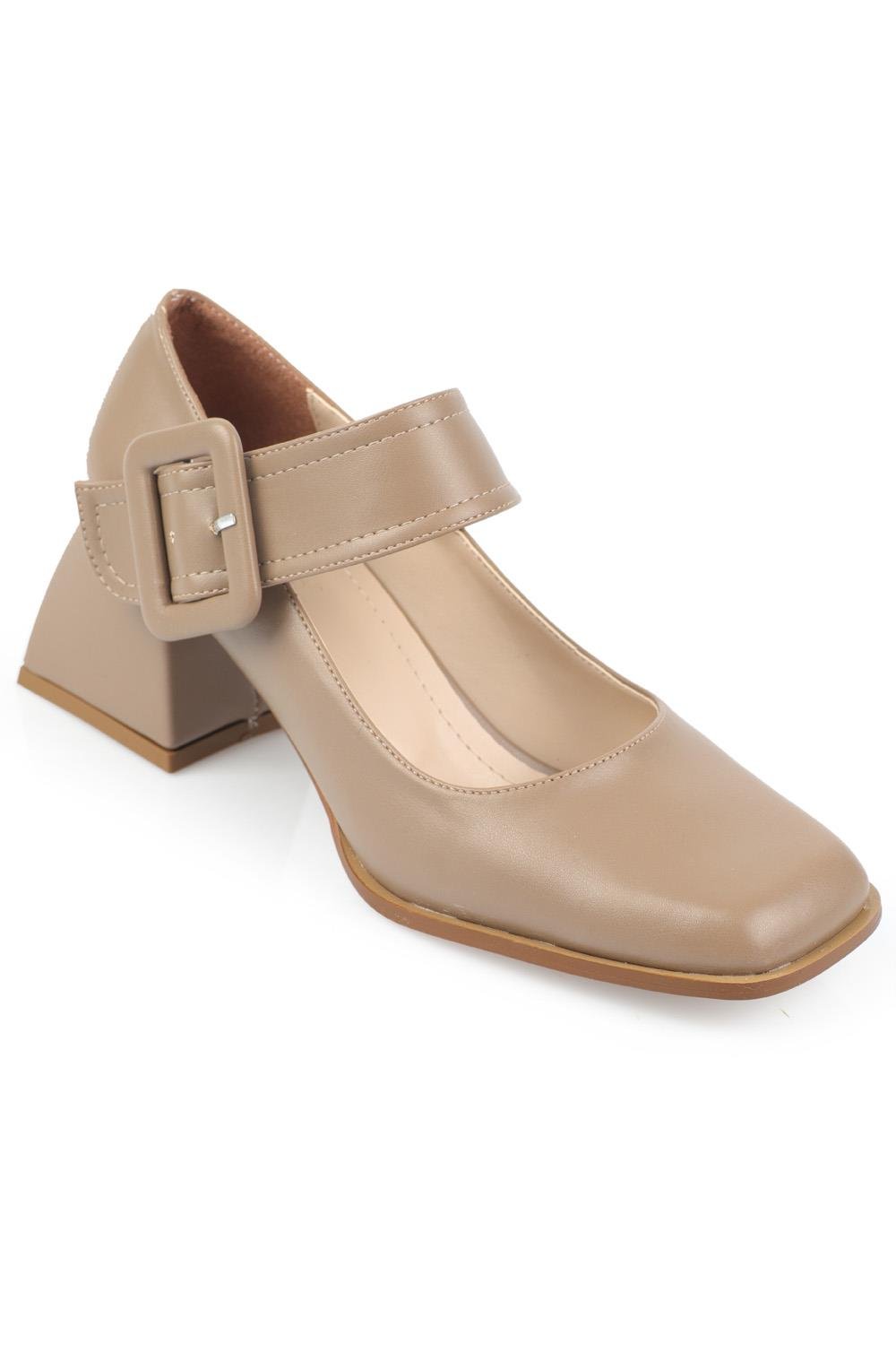 Capone Blunt Toe Mary Jane Mid Heel Woman Shoes